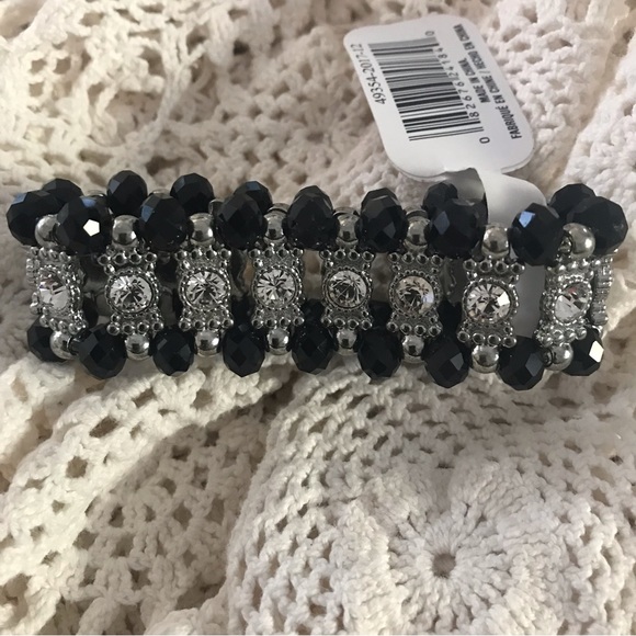 NEW ! Crystal Bracelet - Black & Silver - Picture 3 of 4